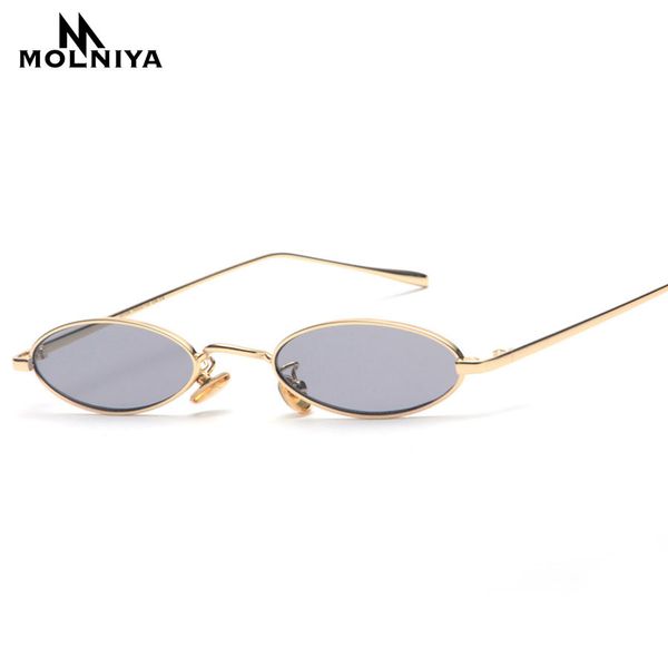 

molniya 2018 small oval sunglasses for men male retro metal frame yellow red vintage small round sun glasses for women new, White;black