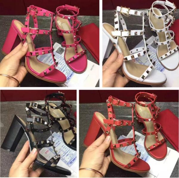 

Женские высокие каблуки 2018 люксовый бренд дизайн кожа Леди шпильки сандалии Женс