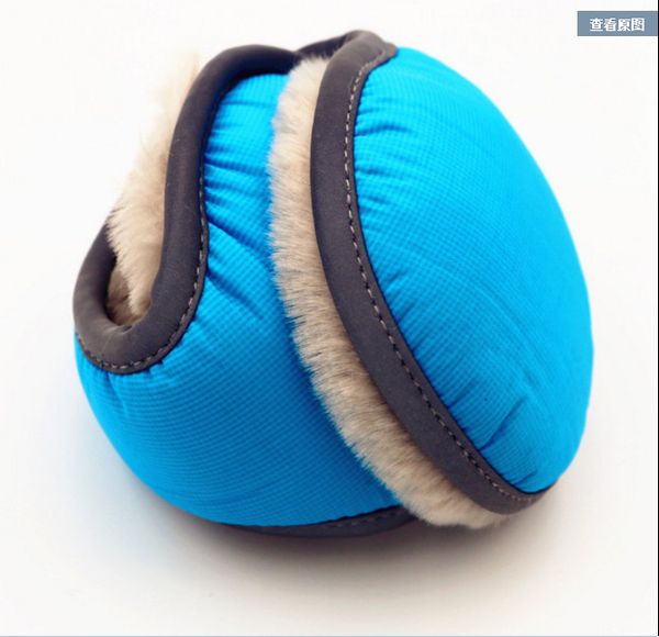 

new women men collapsible earmuff winter ear muff wrap band warmer grip earlap earmuffs aa0026, Blue;gray