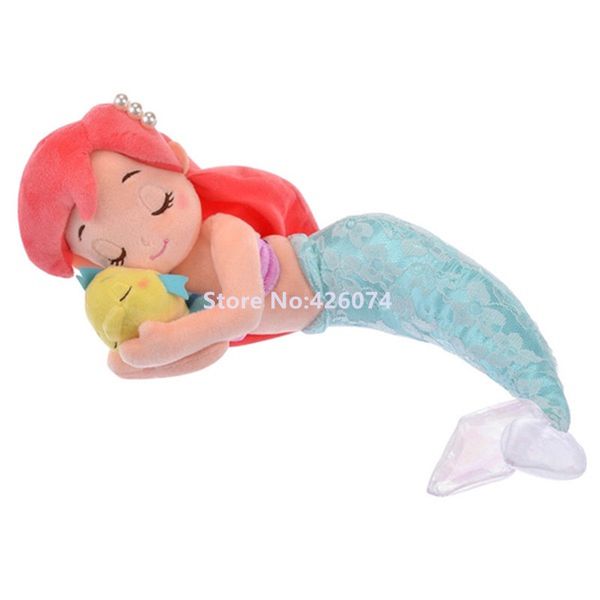 

new the little mermaid ariel sleeping princess plush dolls 35cm kids stuffed toys for children gifts
