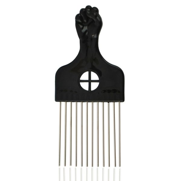 

Fist Afro Hair Pick Wig Comb Wholesale Metal plastic hairbrush Men Beard Grooming Hair Salon Shop Anniversary Birthday Customer Gift Company