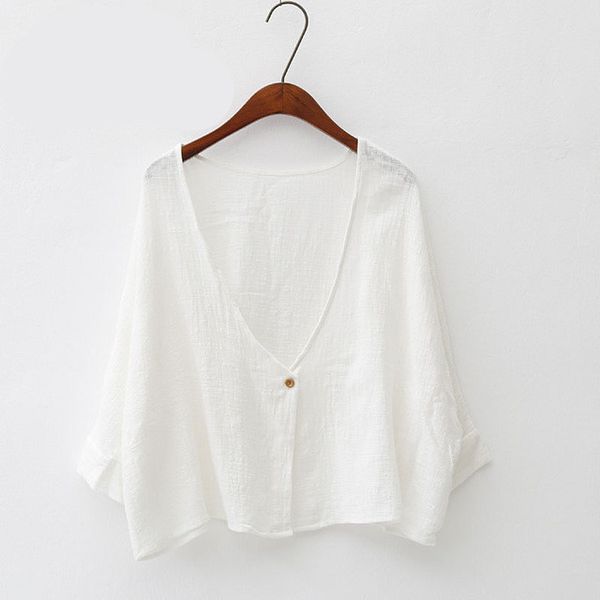 

Single Button New Autumn Womens One Button Jacket Cotton Female Soft Casual Basic Sleeve Cardigan Simple Short Style Loose Jacket