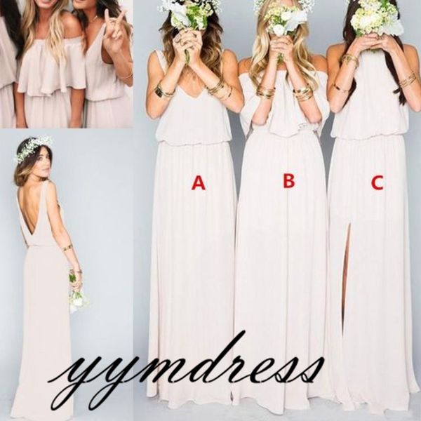 

Платья для подружек невесты 2019 в стиле кантри Лонг-Бич Платье-гость свадебное пла