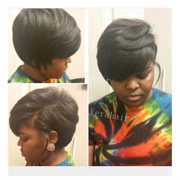 Short Human Hair Wigs Pixie Cut Short With Brazilian Baby Hair