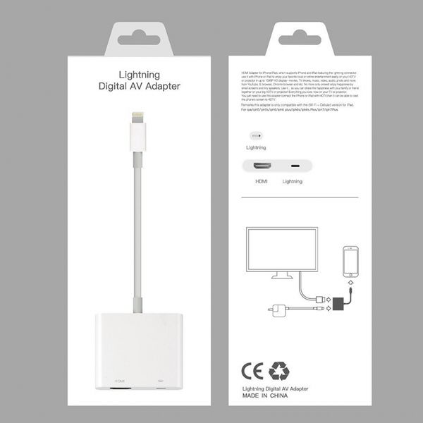 

2018 new li tting 8 pin to hdmi converter adapter digital av convert for iphone ipad ipod t0 11ub audio video adapter
