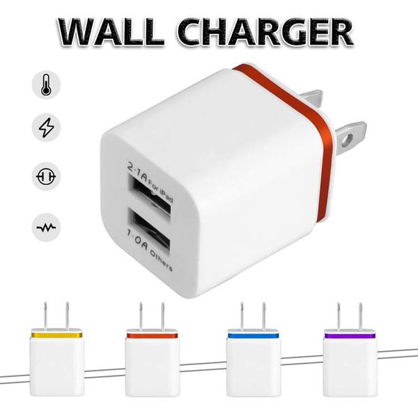 

Двойное Портовое Зарядное Устройство США ЕС Plug Plug Travel Adapter 5 В 2.1A Удобный Адаптер П