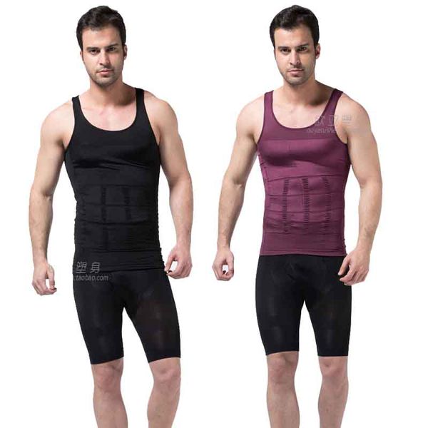 

new men bodysuit slimming tummy shaper handsome tunic gentleman belly underwear shapewear waist girdle vest shirt plus size, Black;brown