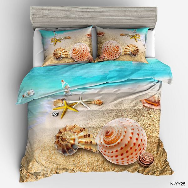 

ocean turtle bed quilt cover clothes pillowcase 3d conch luxury boy's bedding duvet cover set twin full  king size