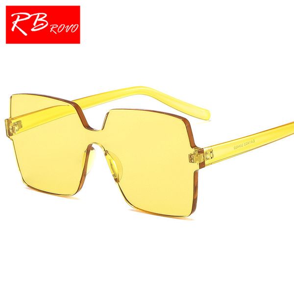 

rbrovo 2018 one-piece large frame sunglasses women candy color luxury sun glasses classic driving feminino uv400, White;black