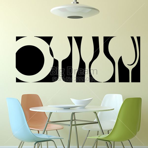 Art Design Tableware Wall Sticker Home Decor Diy Kitchen Interior Mural Vinyl Dining Room Decal From Bright689