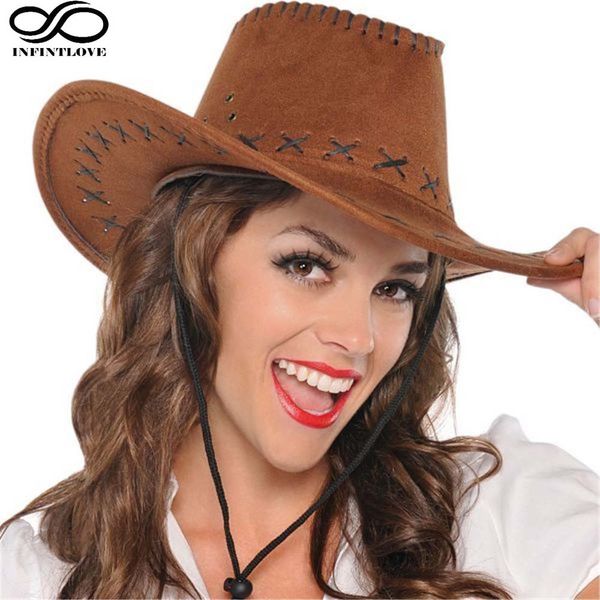 

luckylianji women solid color summer jazz strap wind suede fedora panama cowboy western hat wide brim sunhat (:58cm, Blue;gray