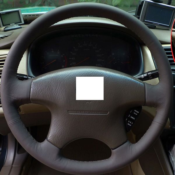 

black leather car steering wheel cover for honda accord 1999-2003 2000 accord