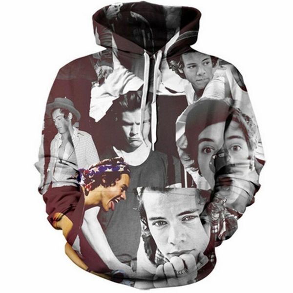 

новые моды для мужчин/женщин гарри эдвард стили 3d смешные печатных crewneck толстовка мода повседневная толстовки h439, Black