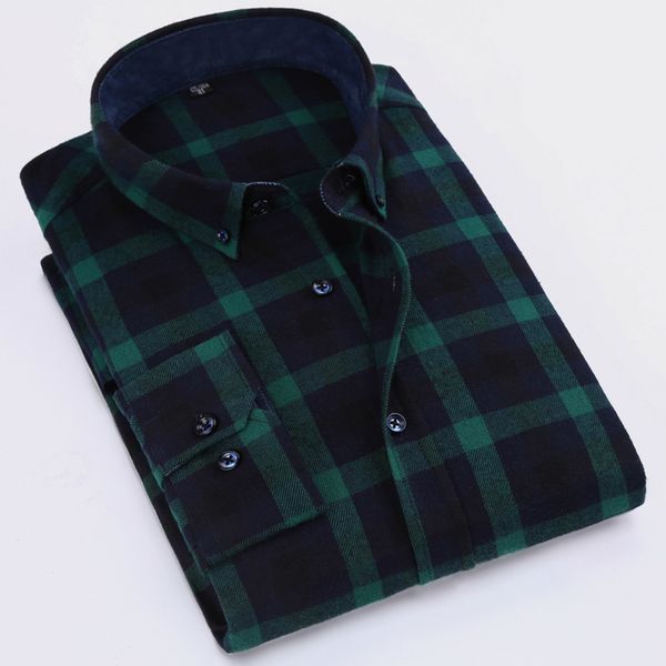 

men flannel plaid shirt 100% cotton 2017 spring autumn casual long sleeve shirt soft comfort slim fit styles brand man clothes, White;black