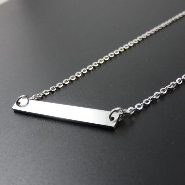 

silver tone blank id bar necklace pendant,fashion bijoux circle simple pendant women lady girl's necklace gift jewelry, Golden;silver