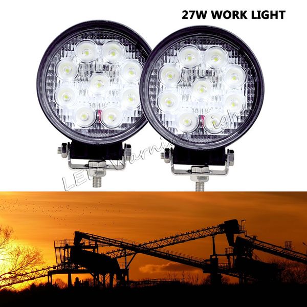 

2pcs 4x4 27w led work light atv powersports agriculture vehicles truck tractor harvester led fog light driving lamp
