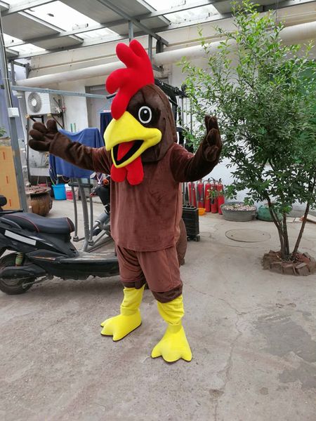 

movie character real pictures brown chicken mascot costume size ing, Red;yellow