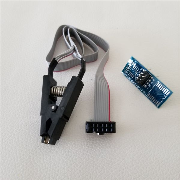 

universal dash programmer testing eeprom ic clamp soic8 soic 8 sop8 sop clip cable cord + adapter for 24 93 25 26 series chip