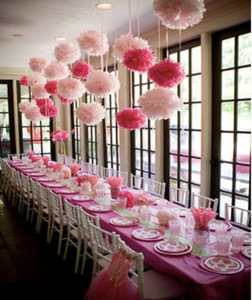 

Tissue Paper Flowers бумага pom poms мячики фонари Party Decor Craft Wedding 10pcs милое украшение babyshower 15см 6 дюймов