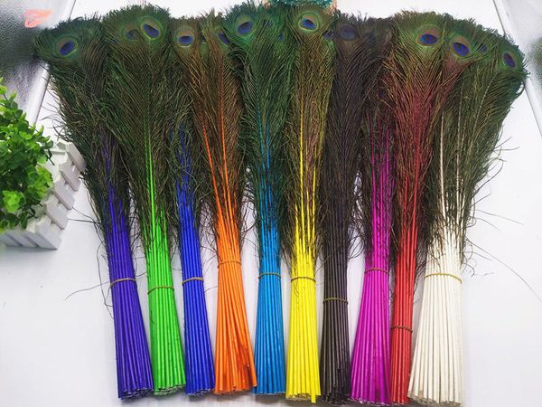 Wholesale 27 32inch 70 80cm Beautiful Peacock Feathers Eyes For