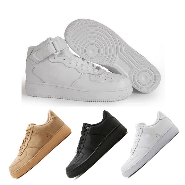

classic style low high force 1 one wood triple black white skater shoes for women mens designer shoes casual shoes
