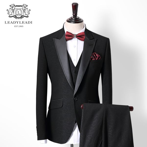 

new business black wedding men suits blazers formal male tuxedos suits slim fit suit prom groom party suit jacket+pants+vest, White;black