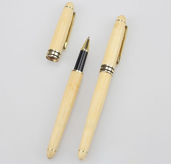 

new factory direct yellow black color gel pens high-grade bamboo roller ballpoint pens school and business office supplies stationery m002