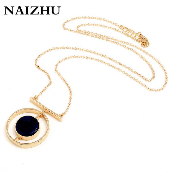 

fashion choker women necklace jewelry statement geometric resin gem pendant necklace gold color long chain colar 2018, Silver