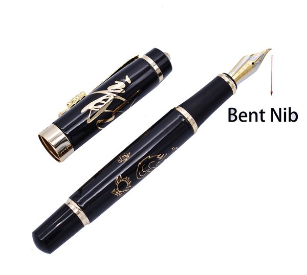 

jinhao fude calligraphy fountain pen bent nib, descendants of the dragon, black color for art, painting, writing office supplies