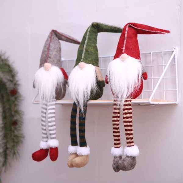 

рождественские украшения милый сидящий длинноногий эльф фестиваль безликий новый год рождество ужин плюшевые игрушки с рождеством украшения