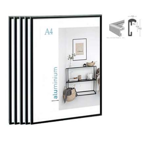 Klassischer, superschmaler A4-Posterrahmen aus Aluminium zum Aufhängen an der Wand/Metall-Fotorahmen, Zertifikatsrahmen