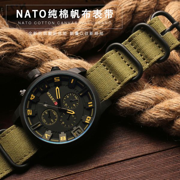 

Laopi jiang Watch Band 20 22 24 26mm Black Army Green ZULU Nato Nylon Canvas Watch Strap Black Silver Buckle