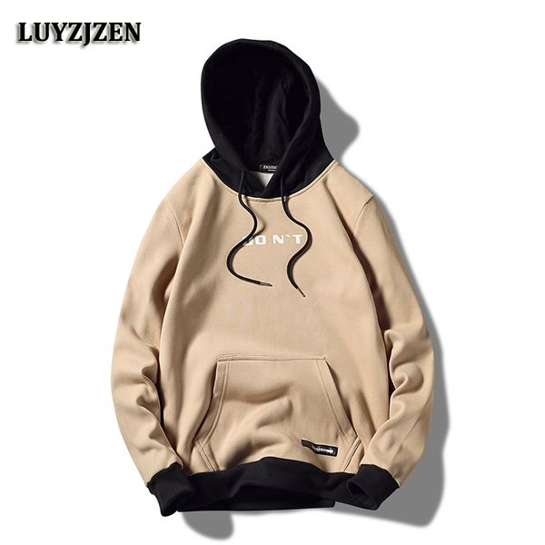 

luyzjzen brand new autumn hoodies men sweatshirt mens hoodies sweatshirts slim fit men hooded sudadera hombre casual outwear k96, Black