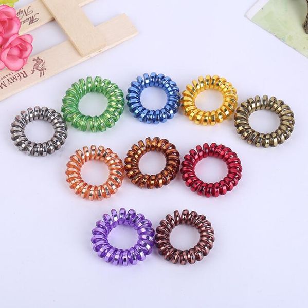 

3.5 cm 10 pcs bright color brown rose blue telephone cord line plastic strap holders hair bands rope ties hair accessories