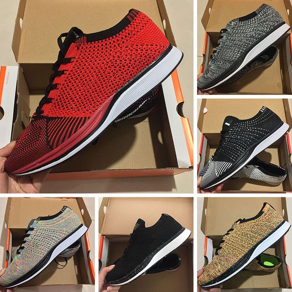 

Nike Flyknit Racer Be True Оптовая 2019 года Мужчины Женщины RACErs OreO Sport ShOes Тренер ChuKKA Черный Кра