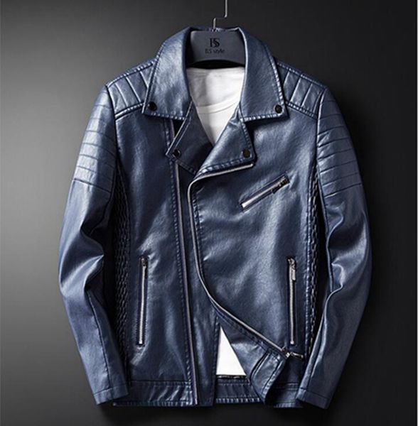 

осень зима мода европа соединенные штаты америки новый тонкий стиль тела мода бутик ретро короткие мужские кожаные пальто /m-3xl, Black