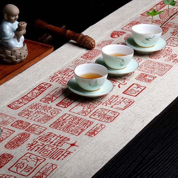 

chinese style table runners zen classical high-grade table runner bed flag party decoration zq-05