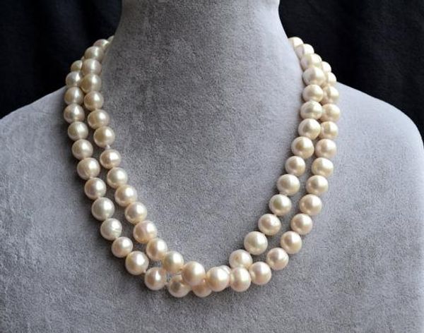 

new arriver natural pearl jewellery,34inches long 9-10mm white color freshwater pearl necklace,mother day,brides gift, Black