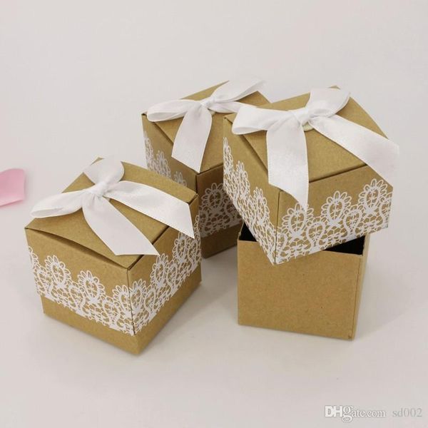 

square candy boxes for wedding favor kraft paper gift box european style rustic lace case creative 0 35hb dd