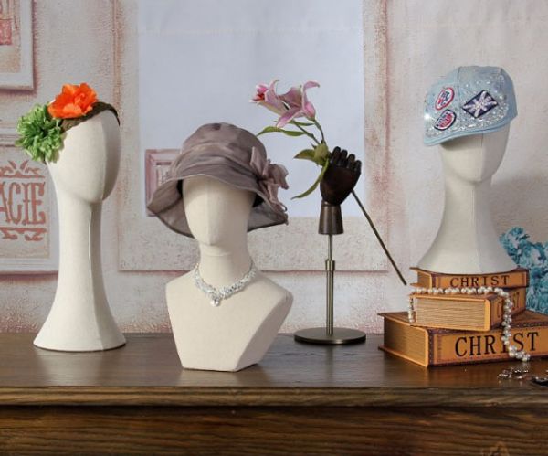 

new display head model fabric head mannequin on sale, Khaki