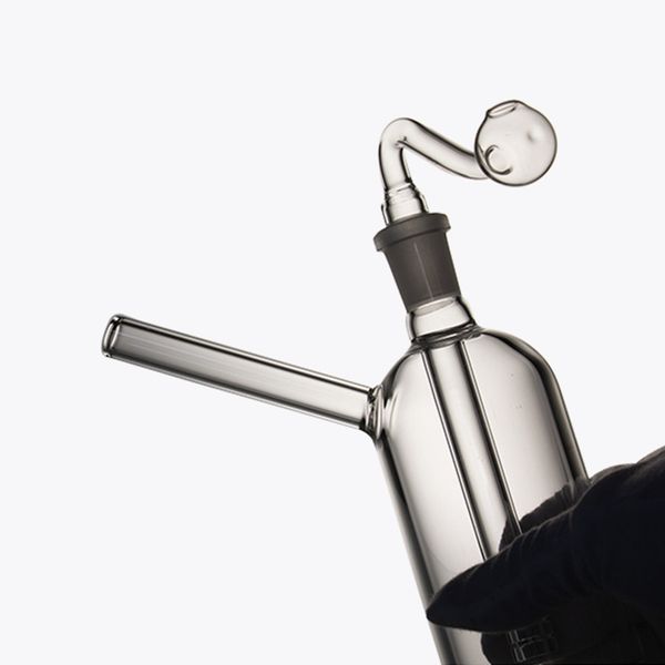 Narghilè Bruciatore a olio in vetro Pipa ad acqua piccolo bong dab rig Narghilè Pyrex Trasparente Tubi a mano spessi Grande tubo gorgogliatore fumo