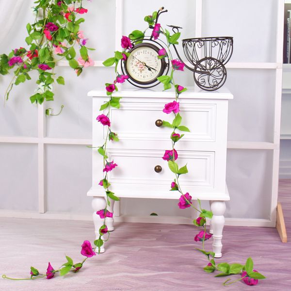 

artificial flowers long silk rose flower ivy vine leaf garland home wedding decoration hanging garland decorative rattan wreath flower wall