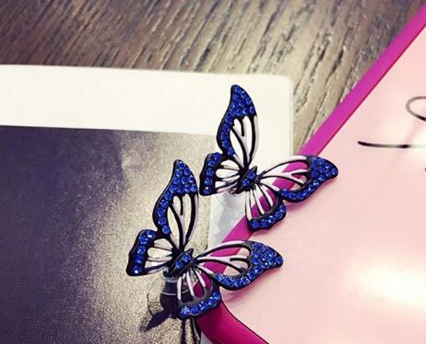 новая горячая бабочка Кристалл Джокер стиль и мода Корея версия ювелирные изделия уха кольцо уха ногтей серьги горячая личность мода