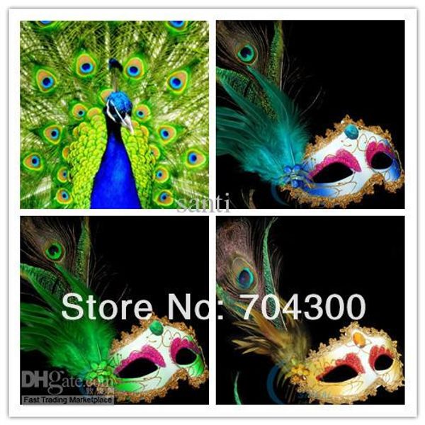 

бал партия венецианский маскарад фазан павлин перо маски половина маски для лица