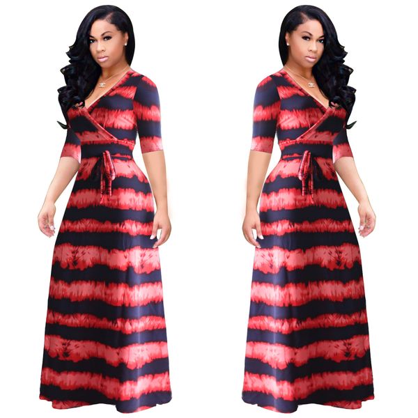 

2018 new women fashion body slim europe and america v-neck a line big hem large size lady dress mujer vestidos faldas, White;black