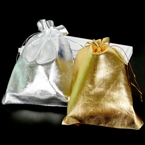 

100pcs adjustable jewelry packing silver gold drawstring velvet bag drawable organza pouch christmas wedding gift jewelry bag christmas gift, Pink;blue