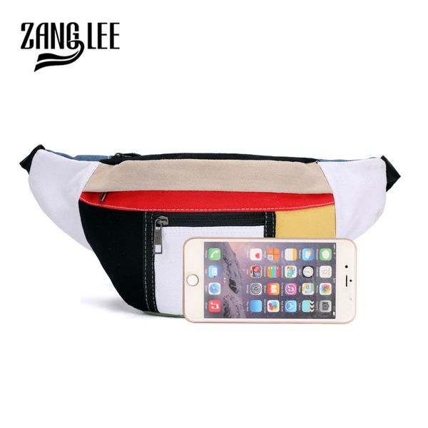 New Men Canvas Zipper Pockets Fanny Pack Chest Waist Bag Casual Phone Bag Wallet