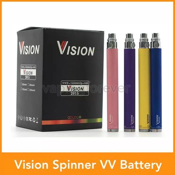 

Vision Spinner Battery Vape Pen Electronic Cigarette VV Batteries 650mAh 900mAh 1100mAh 1300mah eGo Thread Battery Variable Voltage 3.3-4.8V