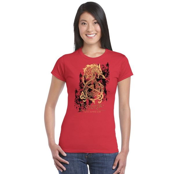 

summer basic tee shirt vikings berserk the nordic monster wolf of norse mythology women fenrir t-shirt youth girl fitness cotton t shirts, White