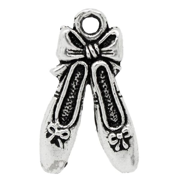 

50pcs charm pendants ballet shoes silver tone 21x13mm(7/8x4/8 inch, Bronze;silver